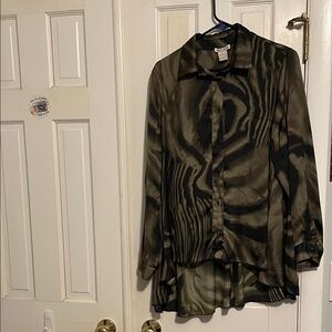 Ooh! La, La! Couture Black and Olive Blouse